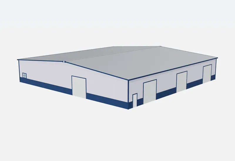 100x100x16 metal building – 3D rendering