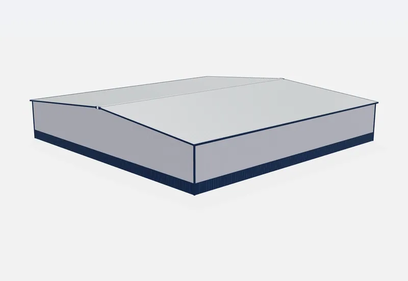 100x100x16 metal building rear view