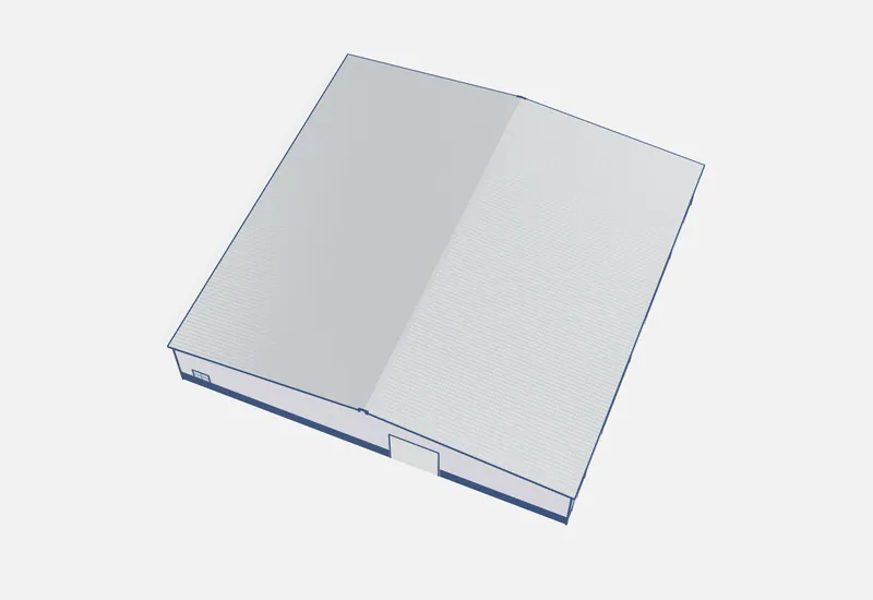 100x100x16 metal building roof view