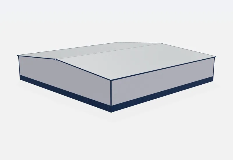 100x100x18 metal building rear view