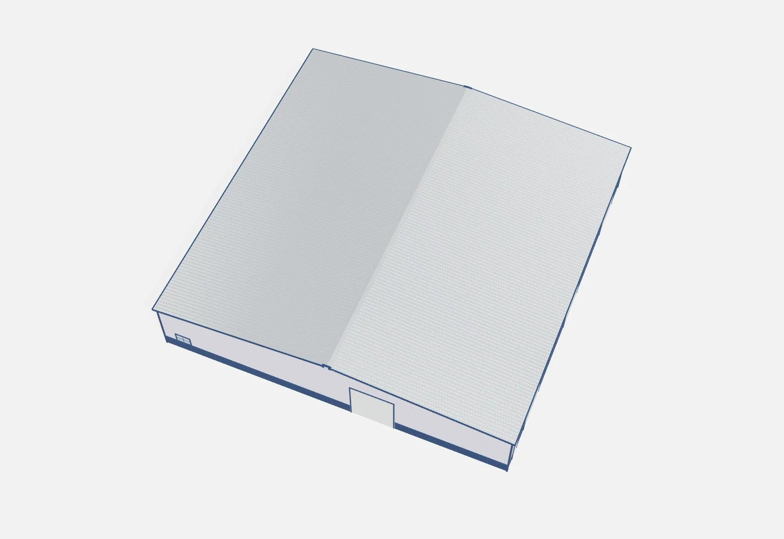 100x100x18 metal building kit overhead view