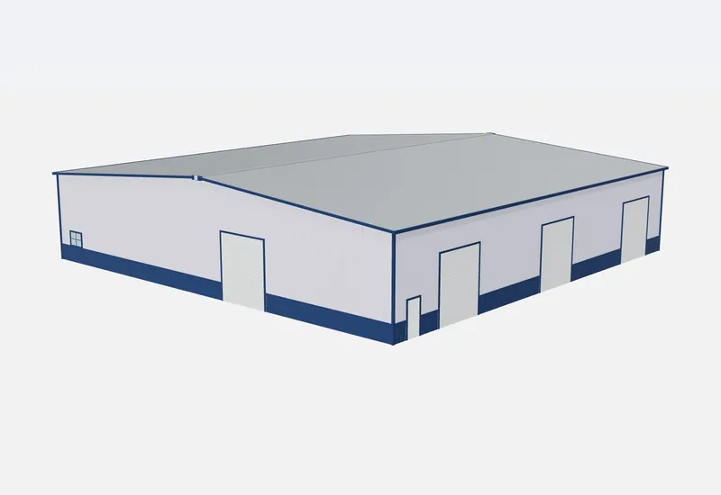 100x100x20 metal building – 3D rendering