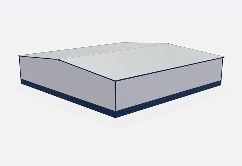 100x100x20 metal building rear view