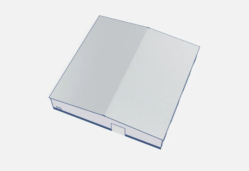 100x100x20 metal building roof view
