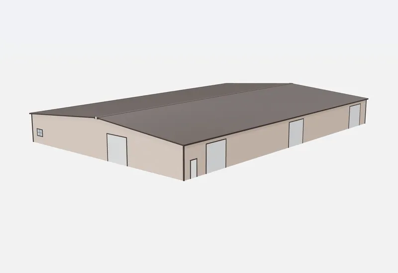 100x150x14 metal building – 3D rendering