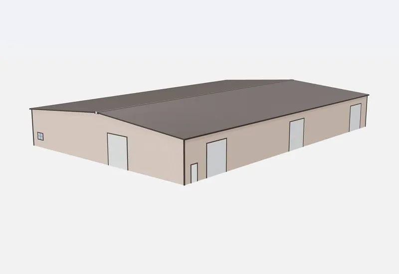 100x150x18 metal building – 3D rendering