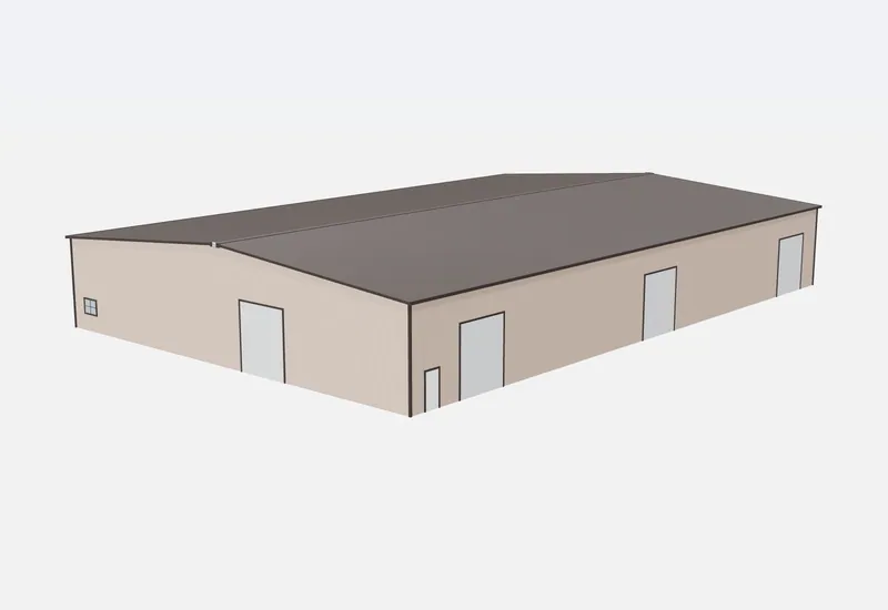 100x150x20 metal building – 3D rendering