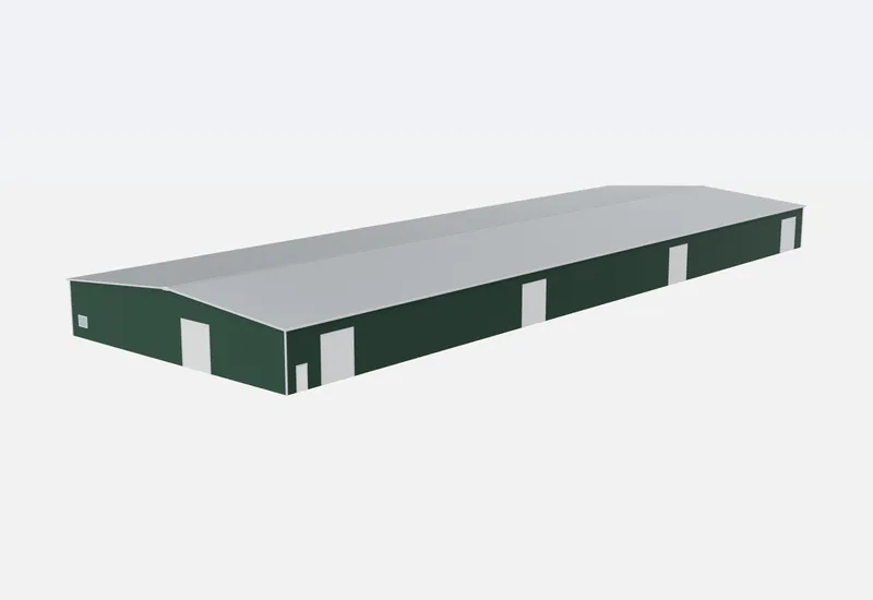 100x300x18 metal building – 3D rendering