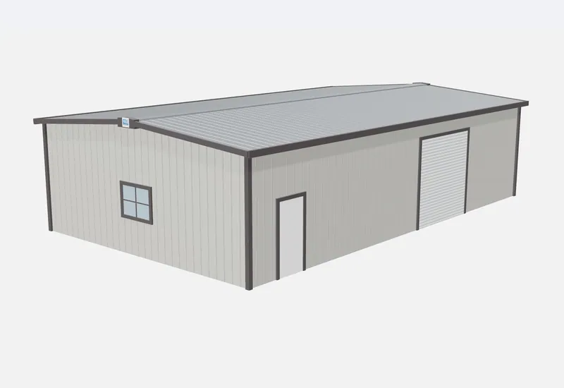 30x50x12 metal building – 3D rendering