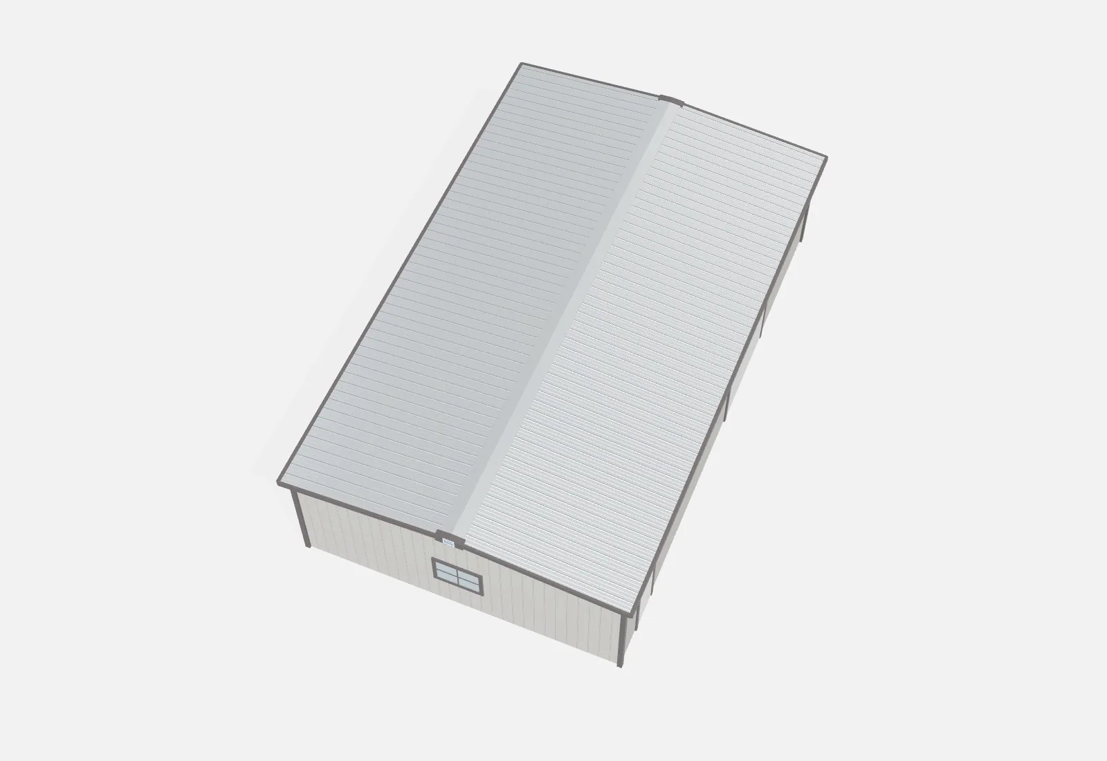 30x50x12 metal building kit overhead view