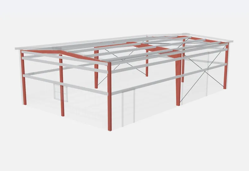 30x50x14 red iron steel frame