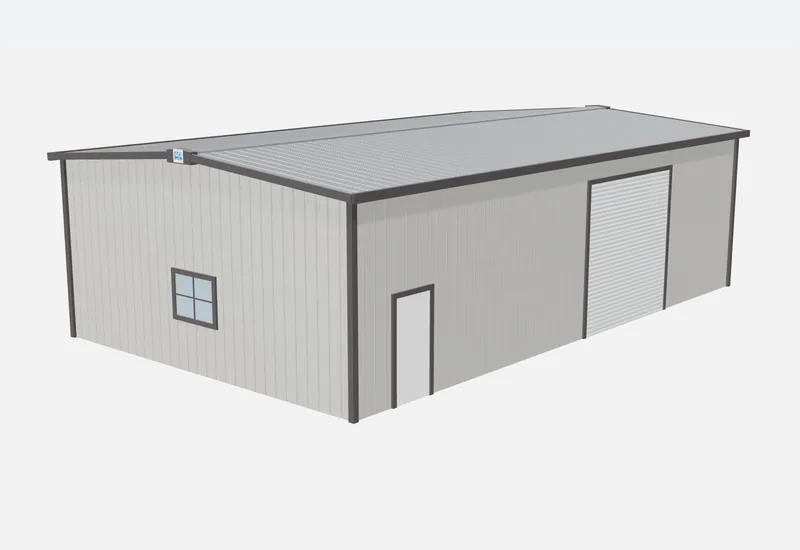 30x50x14 metal building – 3D rendering