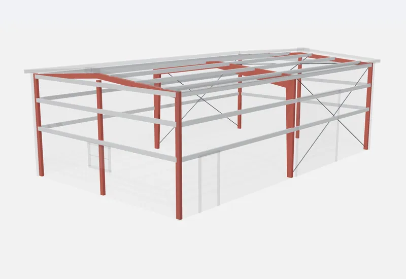 30x50x16 red iron steel frame
