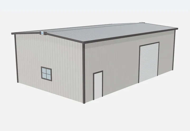 30x50x16 metal building – 3D rendering
