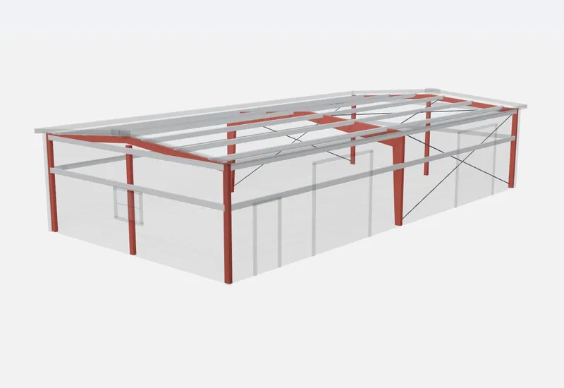 30x60x12 red iron steel frame