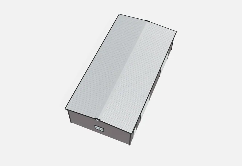 30x60x14 metal building roof view