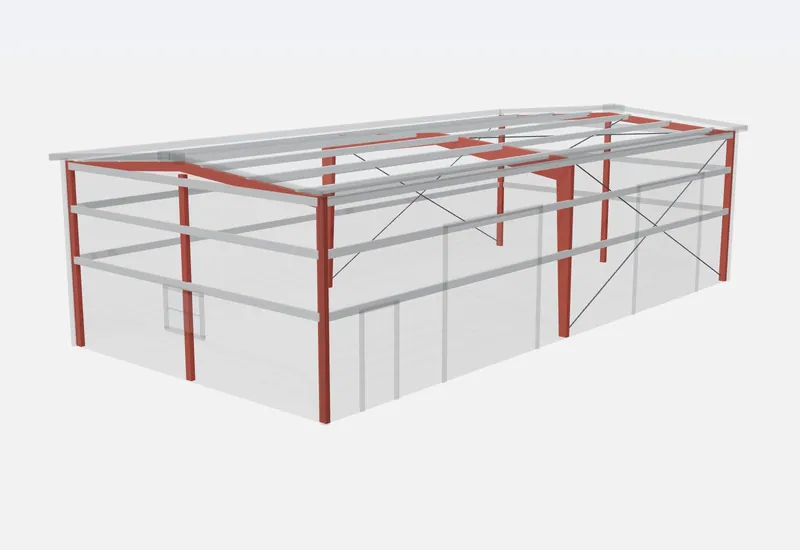 30x60x16 red iron steel frame