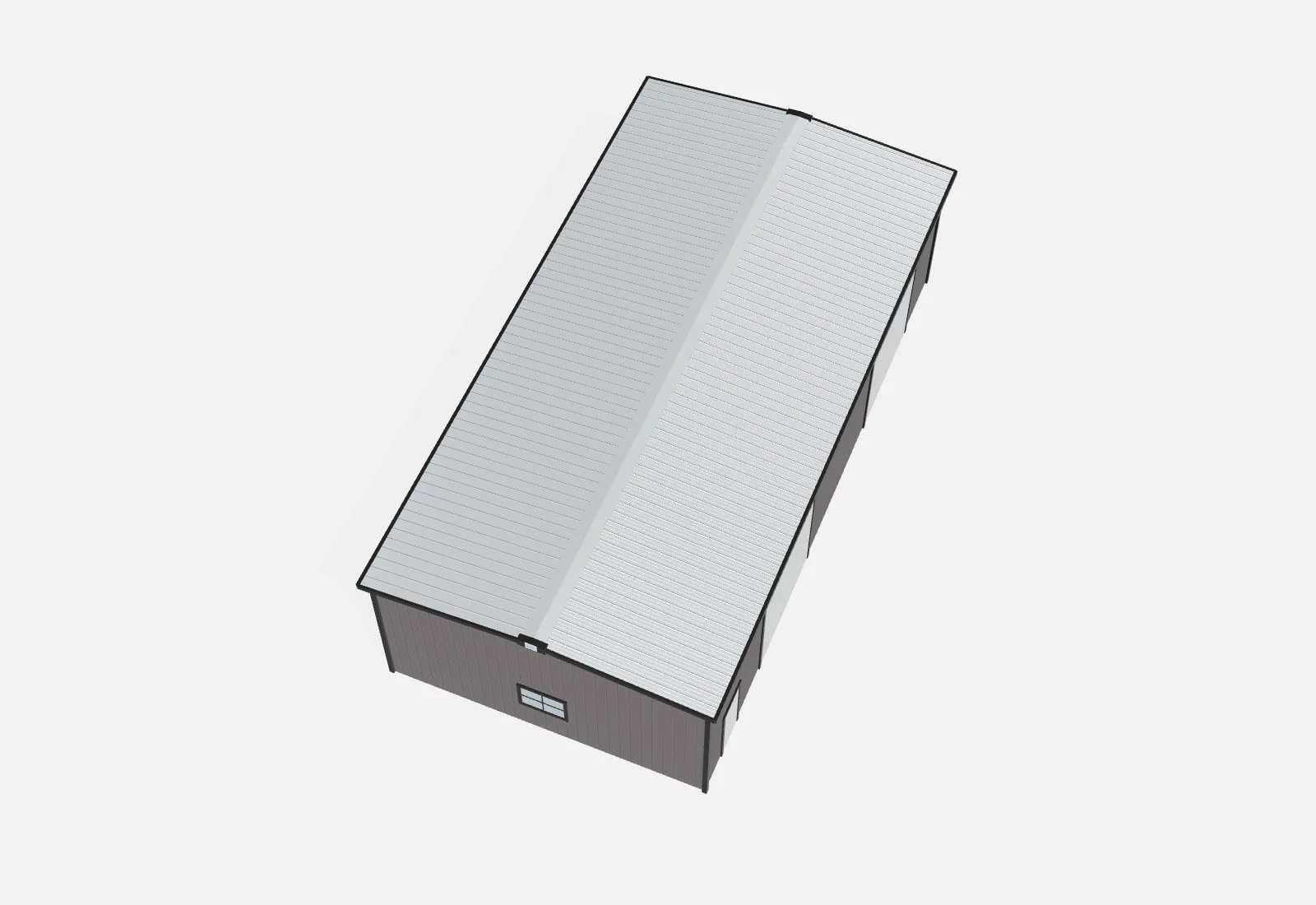 30x60x16 metal building kit overhead view