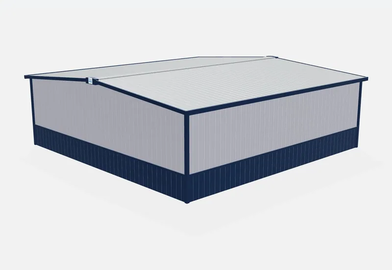 40x40x12 metal building rear view