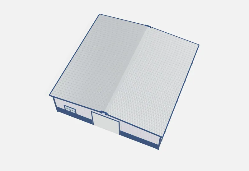 40x40x12 metal building roof view