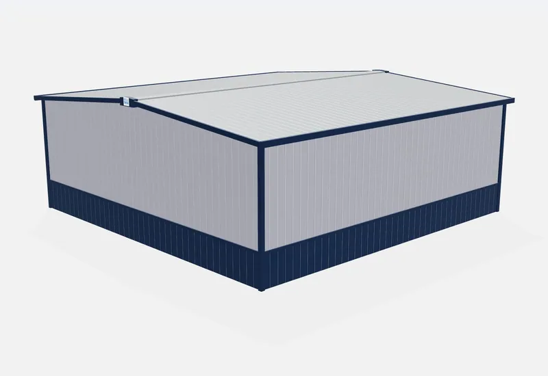 40x40x14 metal building rear view
