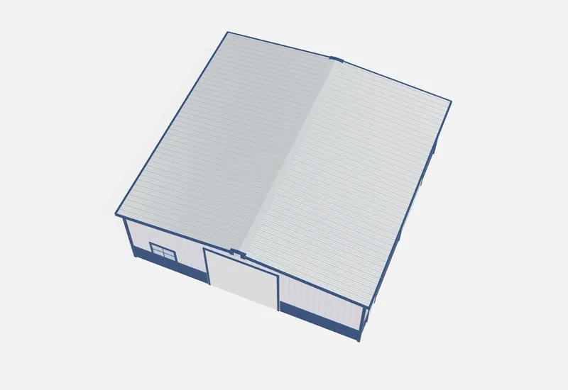 40x40x14 metal building roof view