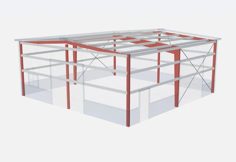 40x40x16 red iron steel frame