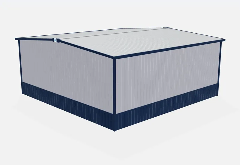 40x40x16 metal building rear view