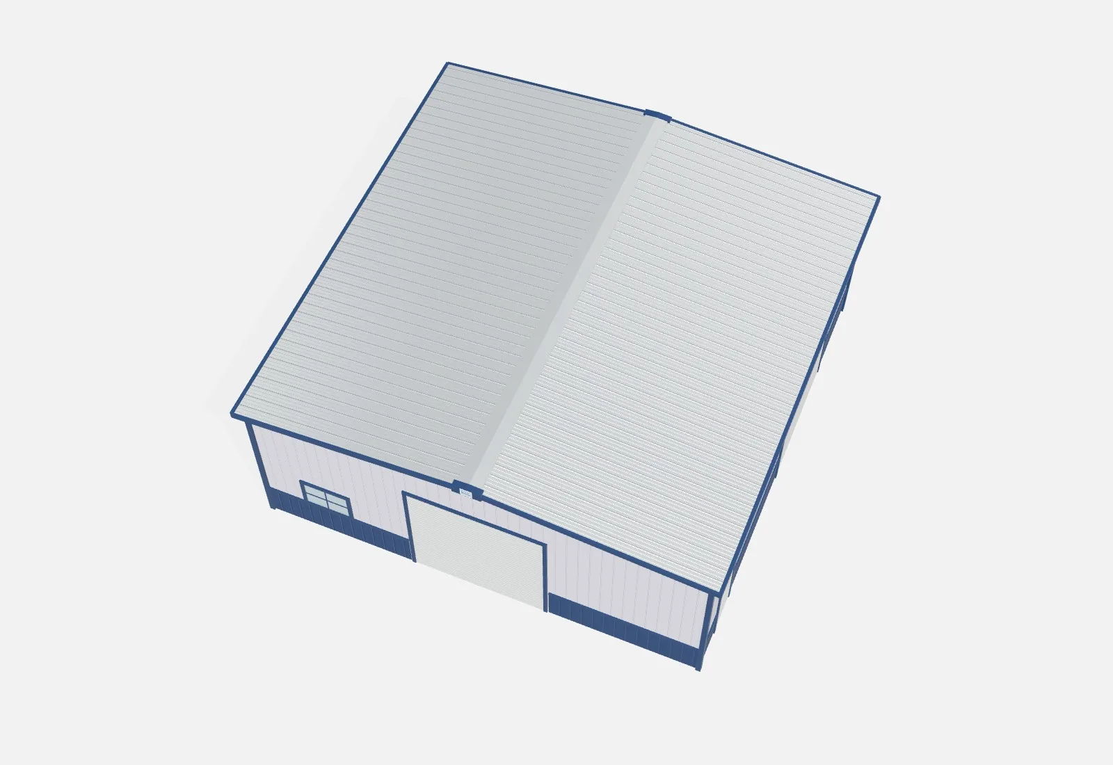 40x40x16 metal building kit overhead view