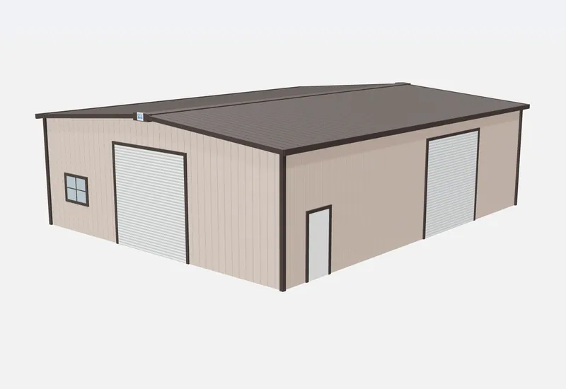 40x50x14 metal building – 3D rendering