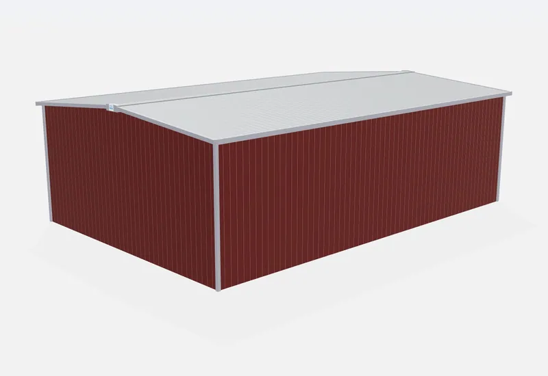 40x60x18 metal building rear view