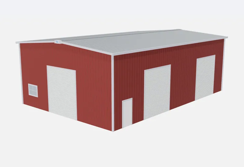 40x60x20 metal building – 3D rendering