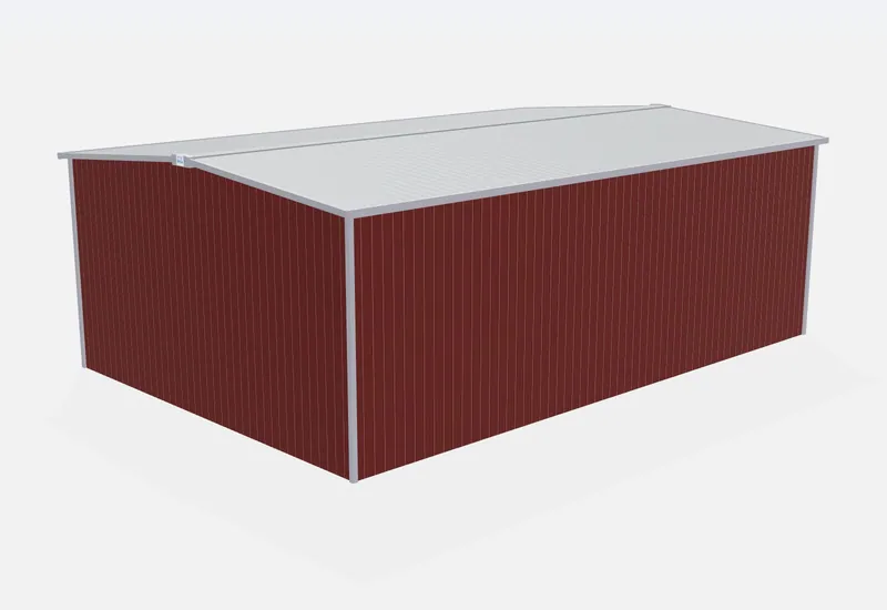 40x60x20 metal building rear view