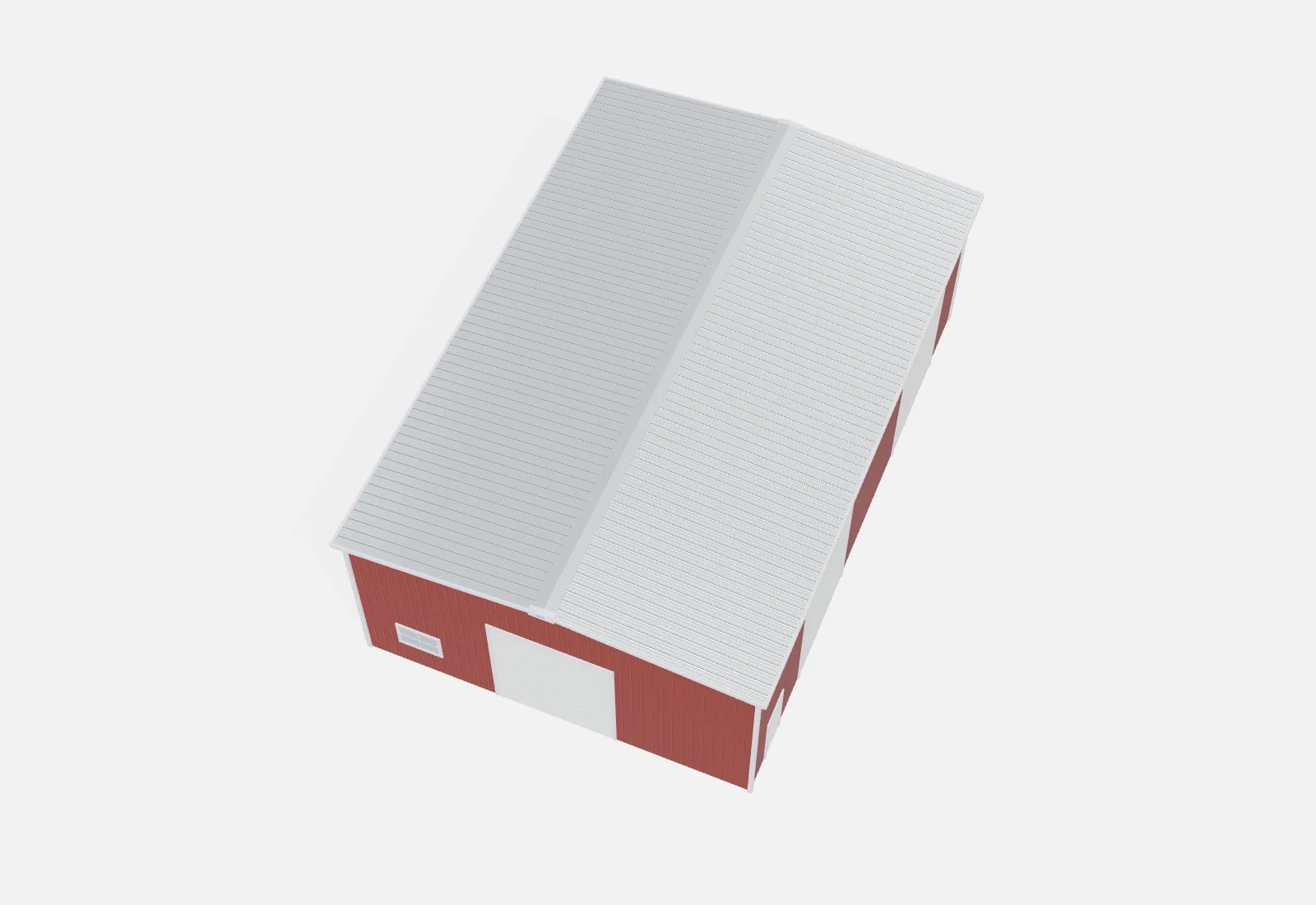 40x60x20 metal building kit overhead view