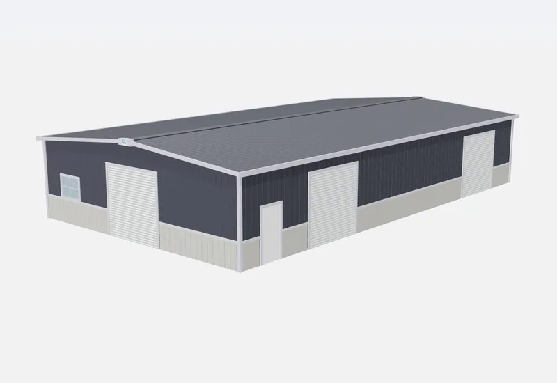 40x70x12 metal building – 3D rendering