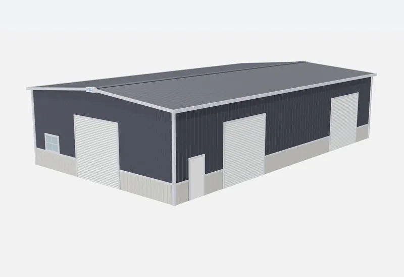 40x70x16 metal building – 3D rendering