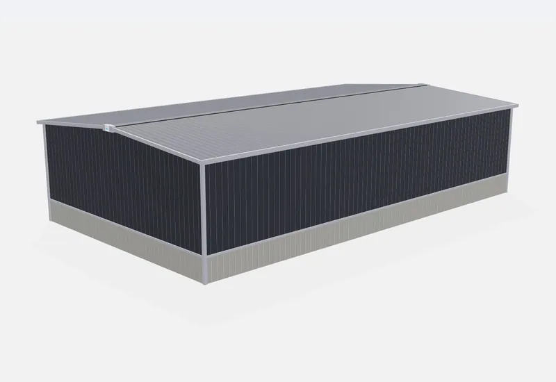 40x70x16 metal building rear view