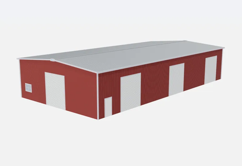 50x100x18 metal building – 3D rendering