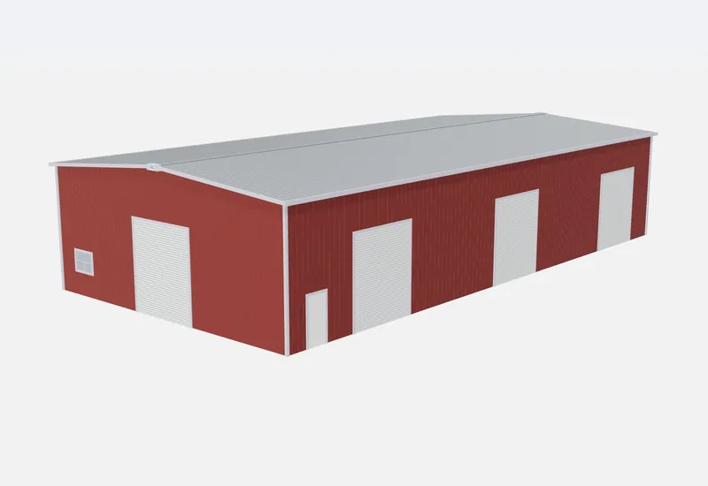 50x100x20 metal building – 3D rendering