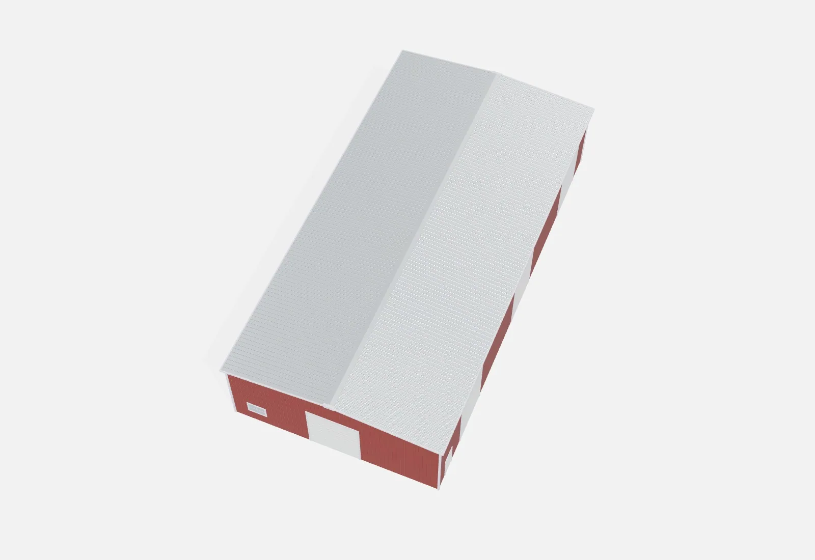 50x100x20 metal building kit overhead view