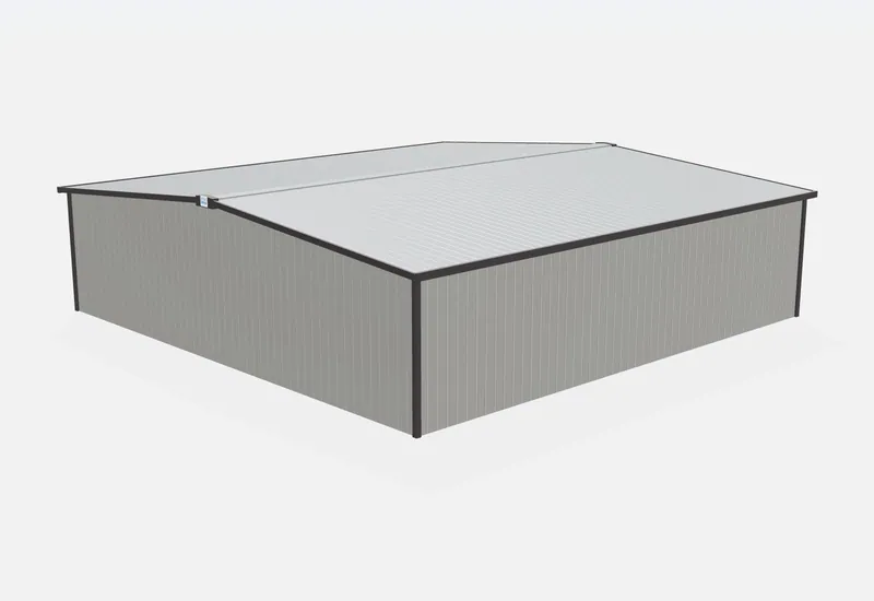 50x50x12 metal building rear view