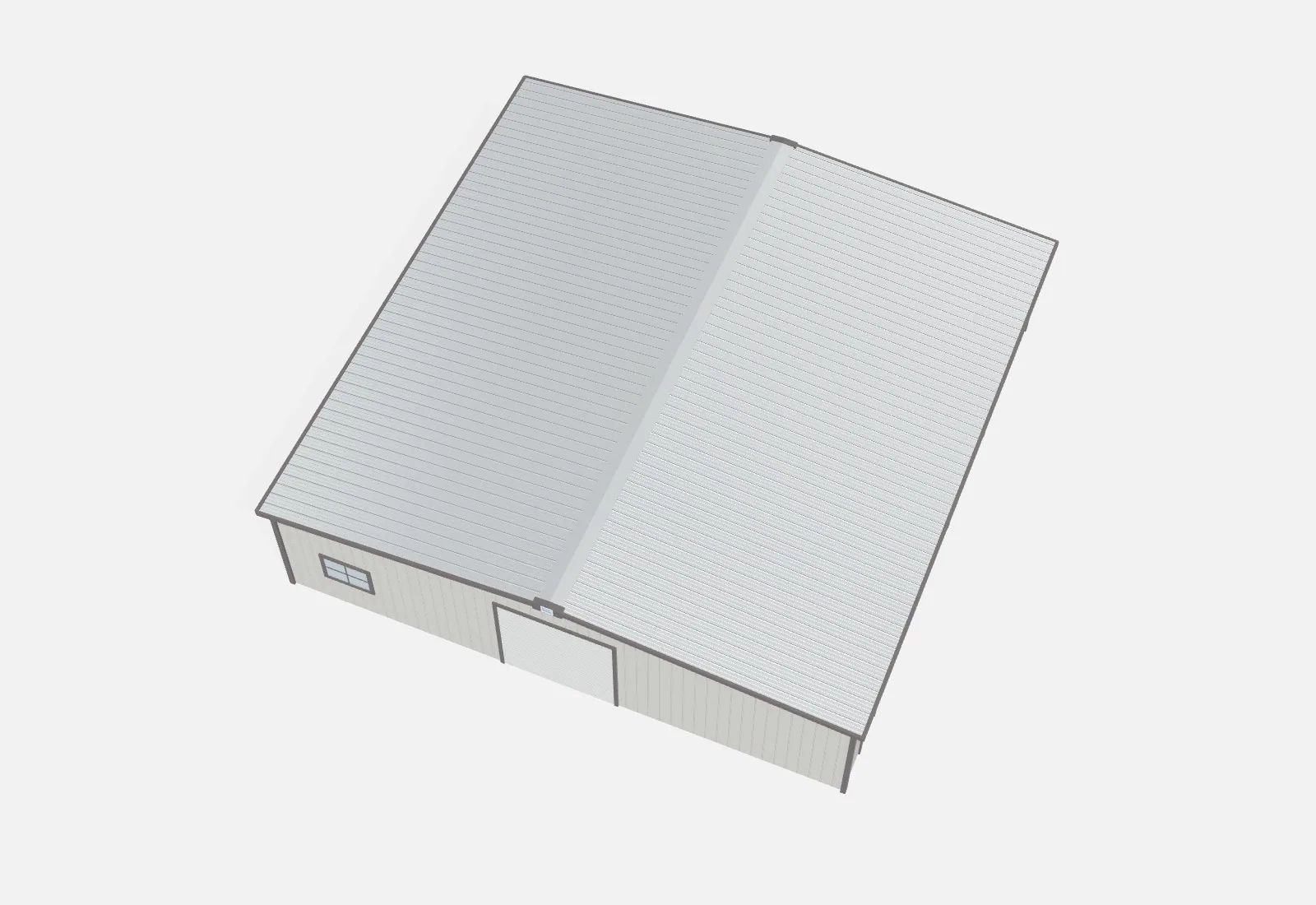 50x50x12 metal building kit overhead view