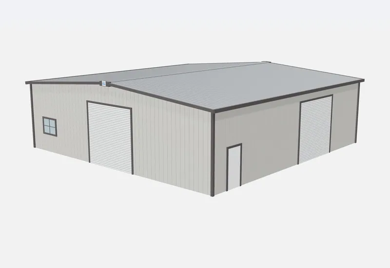 50x50x14 metal building – 3D rendering