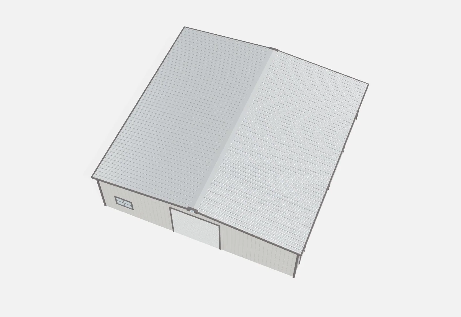50x50x14 metal building kit overhead view