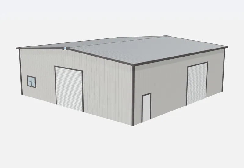 50x50x16 metal building – 3D rendering