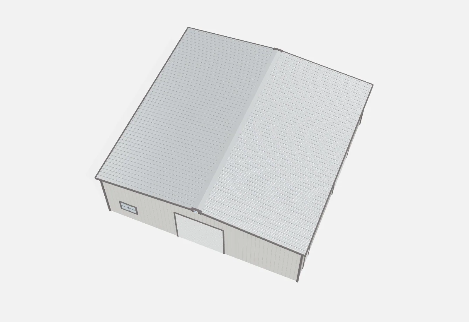 50x50x16 metal building kit overhead view