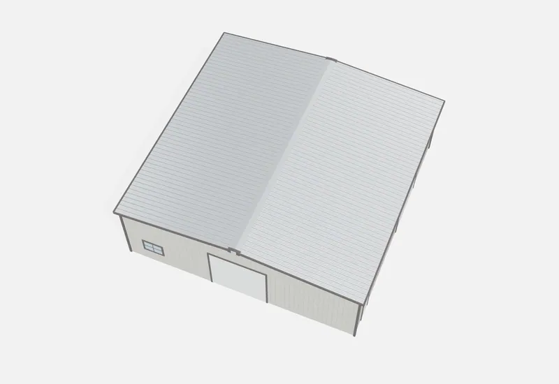 50x50x16 metal building roof view