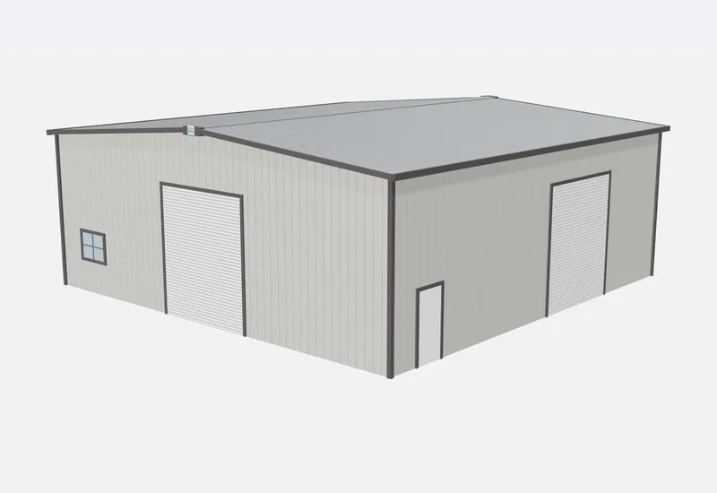 50x50x18 metal building – 3D rendering