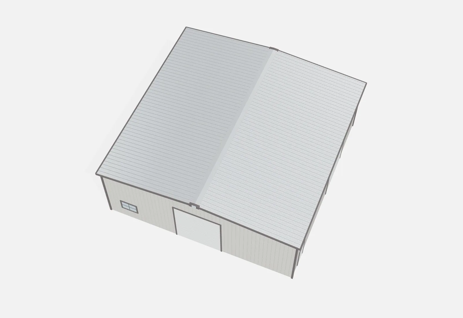 50x50x18 metal building kit overhead view