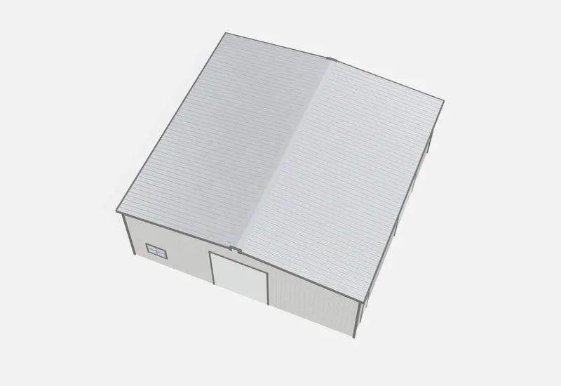 50x50x18 metal building roof view